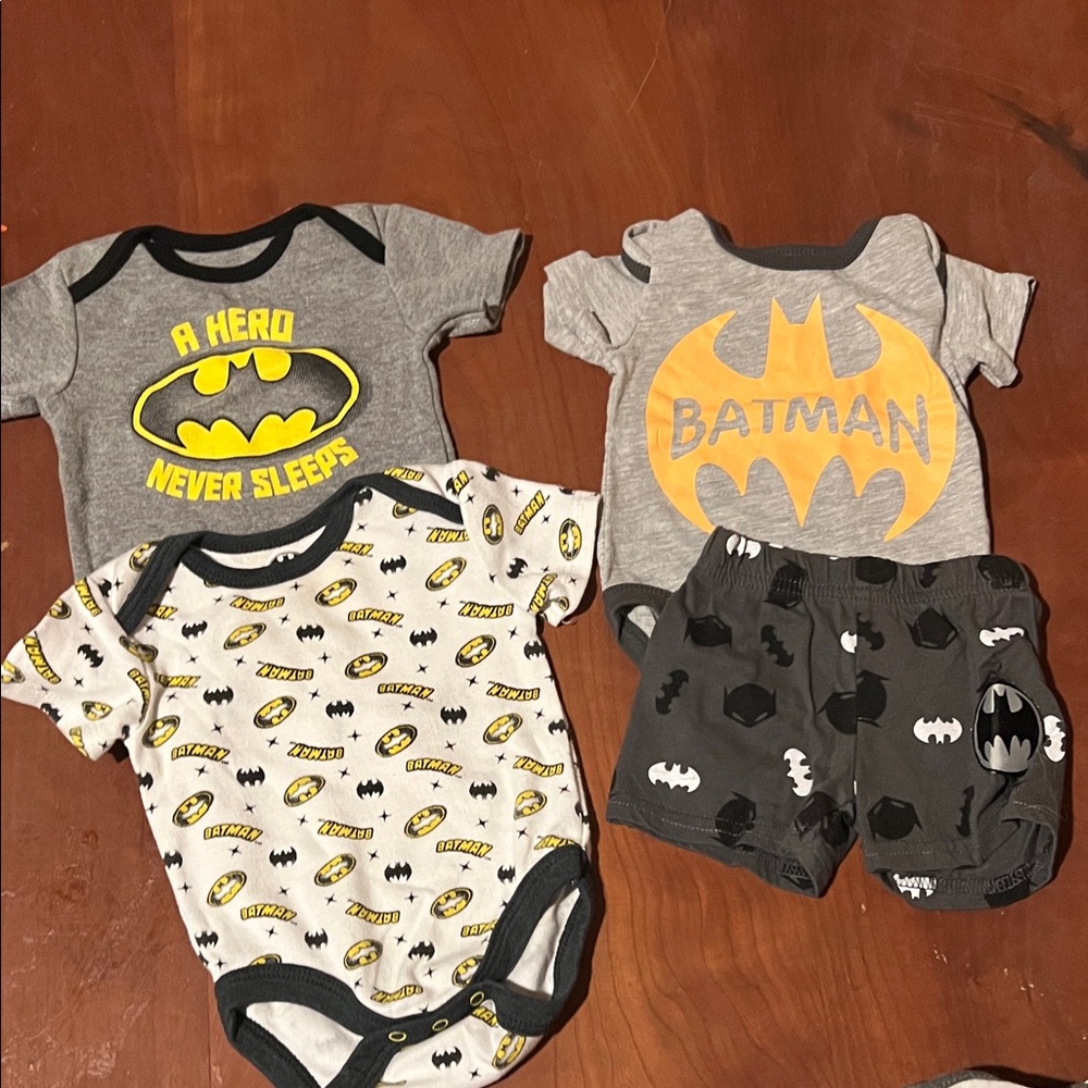 Batman Gray and Yellow Baby Outfit Set